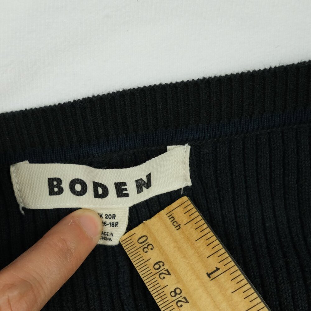 Boden Pleated Knit Dress Navy Size 16-18 Workwear Casual Elegant - Picture 9 of 11